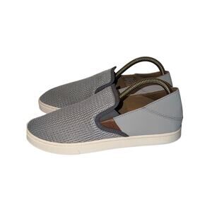 OLUKAI Pehuea Women's Slip On Sneakers, Casual Everyday Shoes Light gray 8.5